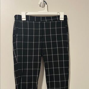 Zara Work Career Office Academia Plaid Black Dress Pants Size Small